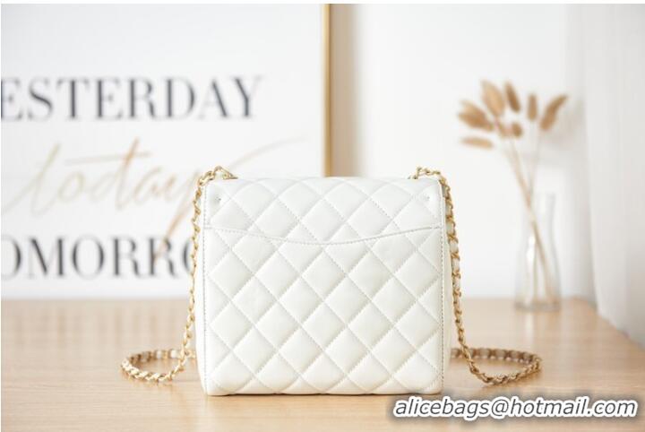 Good Product Chanel Lambskin MINI FLAP BAG AS3648 white