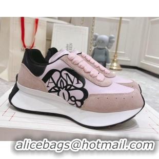 Best Product Alexander McQueen Spring Suede and Fabric Sneakers Light Pink 090976