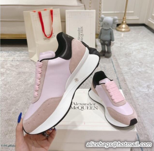 Best Product Alexander McQueen Spring Suede and Fabric Sneakers Light Pink 090976