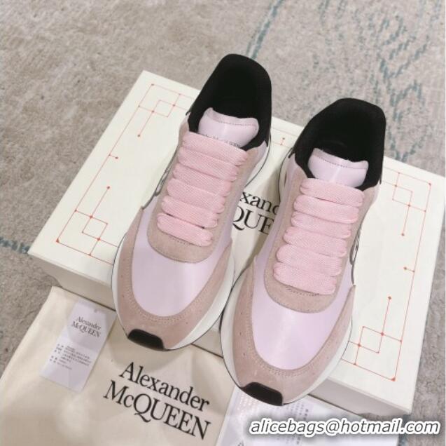 Best Product Alexander McQueen Spring Suede and Fabric Sneakers Light Pink 090976