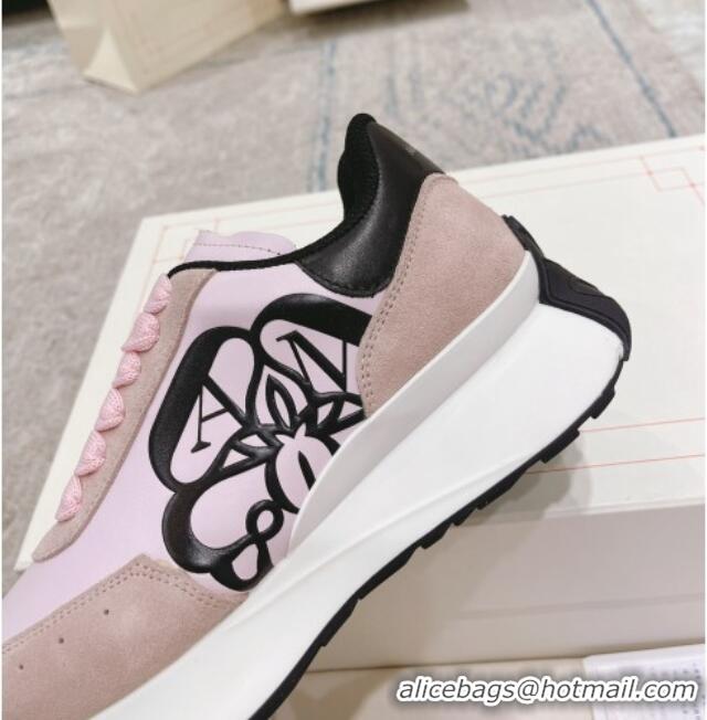 Best Product Alexander McQueen Spring Suede and Fabric Sneakers Light Pink 090976