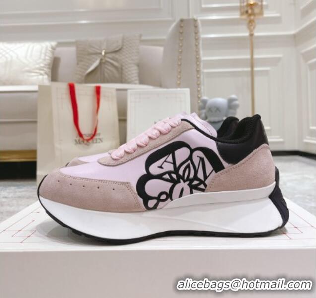 Best Product Alexander McQueen Spring Suede and Fabric Sneakers Light Pink 090976