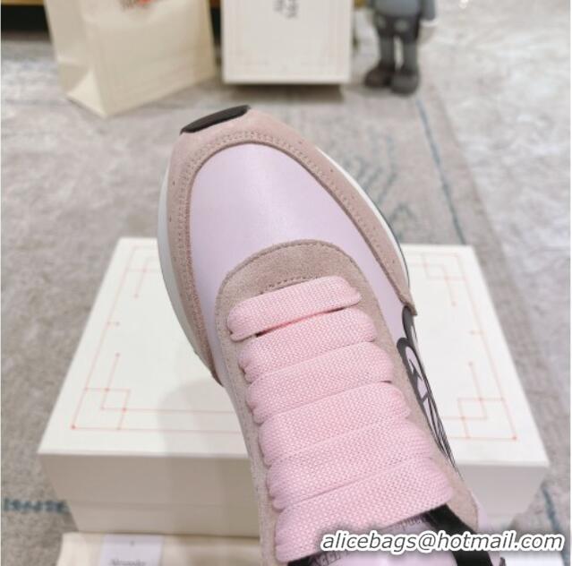 Best Product Alexander McQueen Spring Suede and Fabric Sneakers Light Pink 090976