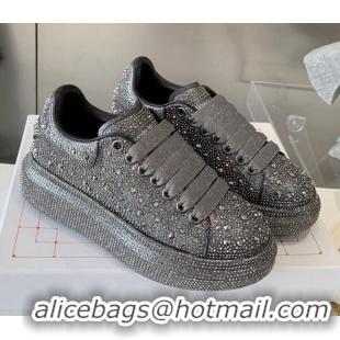 Unique Style Alexander McQueen Oversized Sneakers in Grey Crystal Allover 0909112