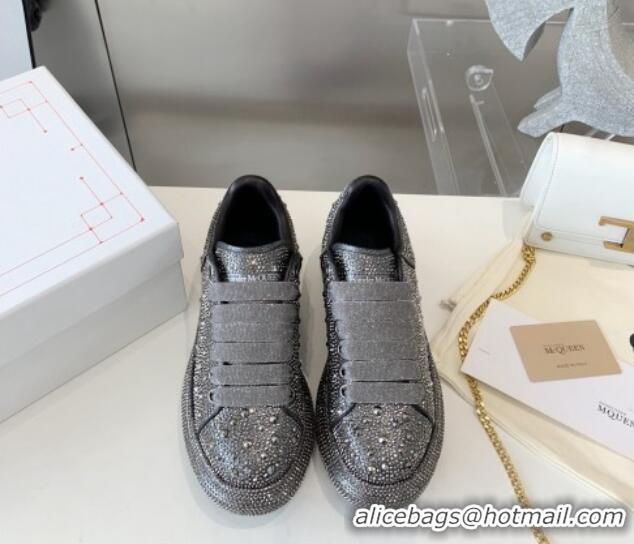 Unique Style Alexander McQueen Oversized Sneakers in Grey Crystal Allover 0909112