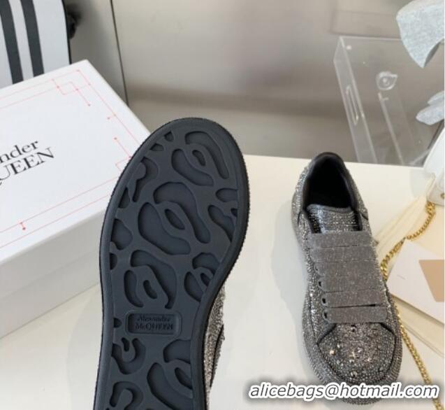 Unique Style Alexander McQueen Oversized Sneakers in Grey Crystal Allover 0909112