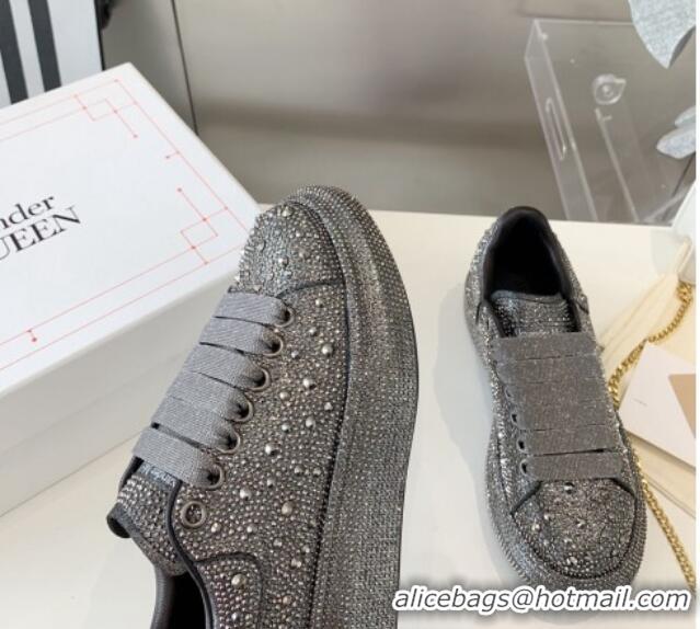 Unique Style Alexander McQueen Oversized Sneakers in Grey Crystal Allover 0909112