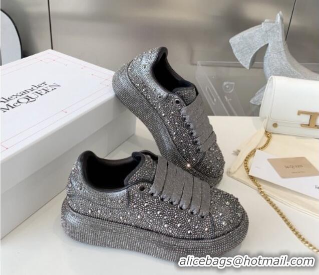 Unique Style Alexander McQueen Oversized Sneakers in Grey Crystal Allover 0909112