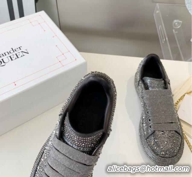 Unique Style Alexander McQueen Oversized Sneakers in Grey Crystal Allover 0909112