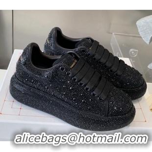 Charming Alexander McQueen Oversized Sneakers in Black Crystal Allover 0909113