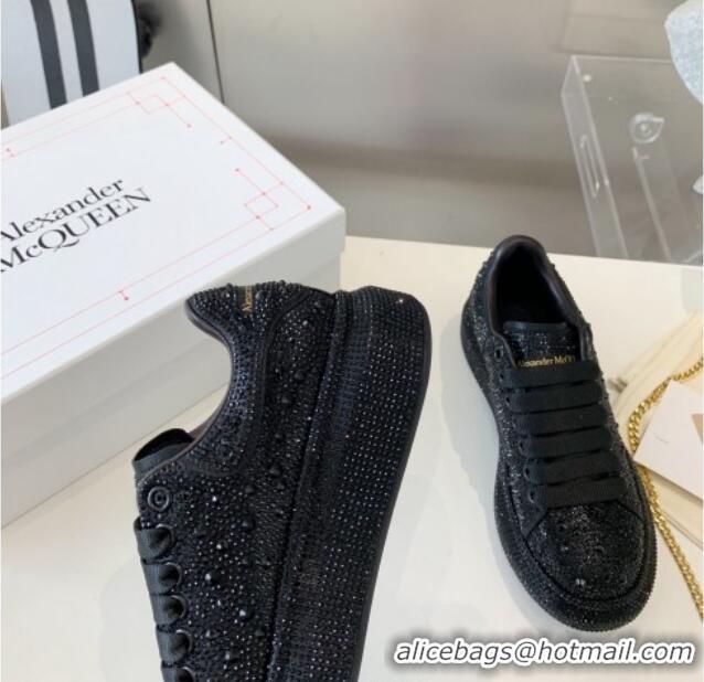 Charming Alexander McQueen Oversized Sneakers in Black Crystal Allover 0909113