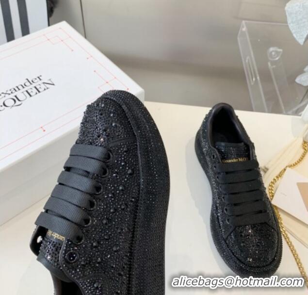 Charming Alexander McQueen Oversized Sneakers in Black Crystal Allover 0909113