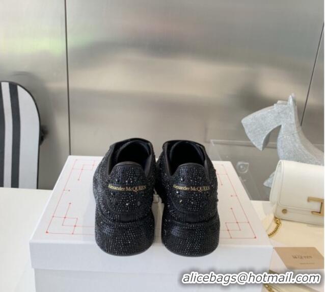 Charming Alexander McQueen Oversized Sneakers in Black Crystal Allover 0909113