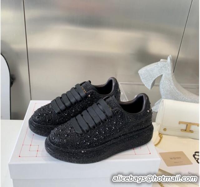 Charming Alexander McQueen Oversized Sneakers in Black Crystal Allover 0909113