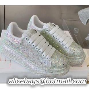 Best Price Alexander McQueen Oversized Sneakers in Green Crystal Allover 0909114