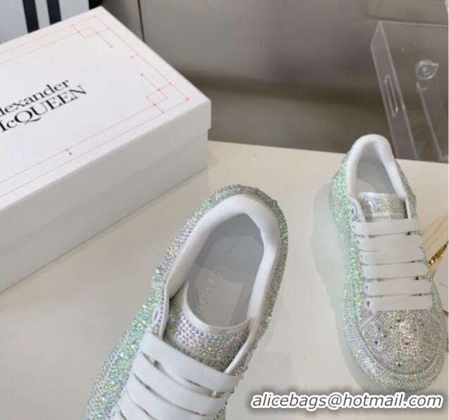 Best Price Alexander McQueen Oversized Sneakers in Green Crystal Allover 0909114