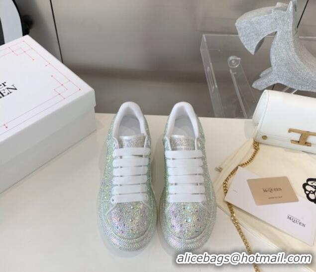 Best Price Alexander McQueen Oversized Sneakers in Green Crystal Allover 0909114