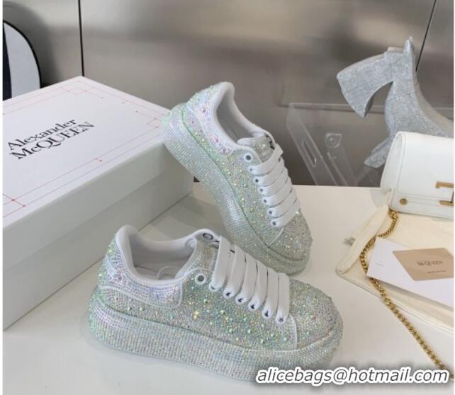 Best Price Alexander McQueen Oversized Sneakers in Green Crystal Allover 0909114