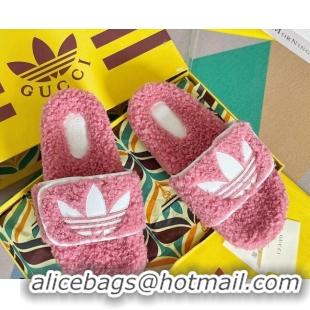 Top Design adidas x Gucci Terry Wool Platform Sandals Light Pink 081306