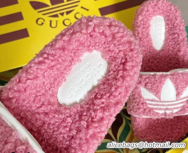 Top Design adidas x Gucci Terry Wool Platform Sandals Light Pink 081306