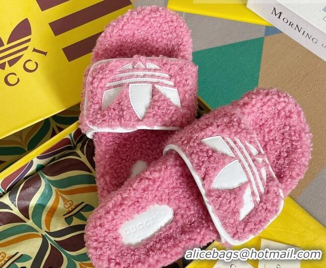 Top Design adidas x Gucci Terry Wool Platform Sandals Light Pink 081306