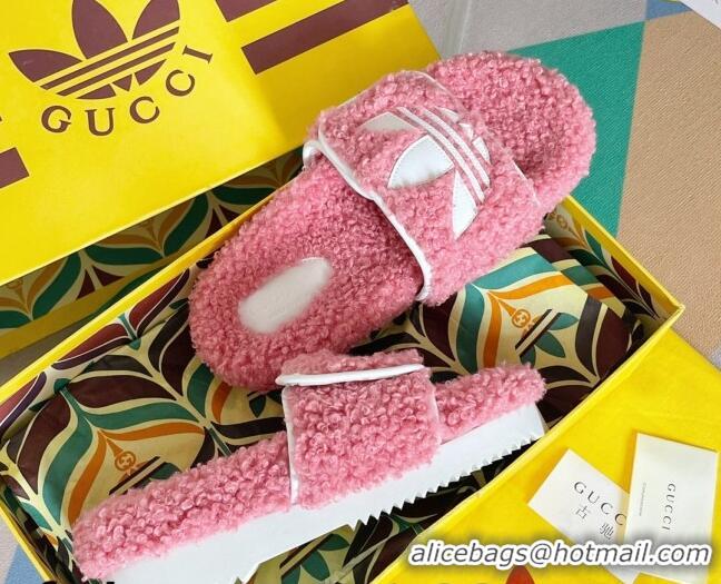 Top Design adidas x Gucci Terry Wool Platform Sandals Light Pink 081306