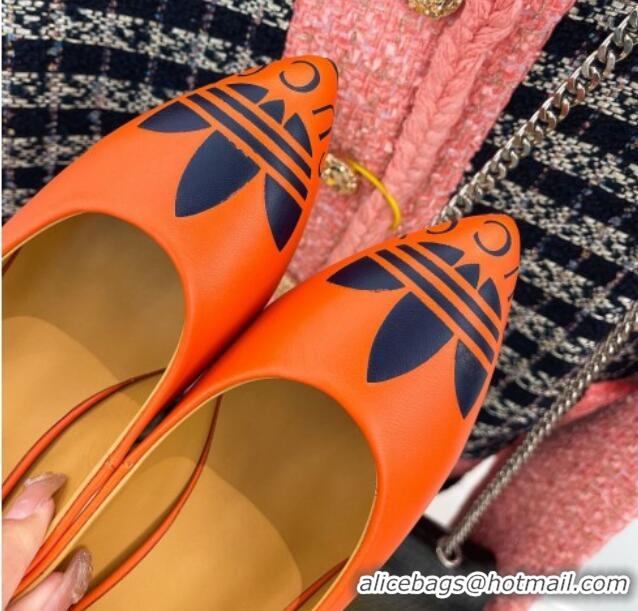 Unique Style adidas x Gucci Leather Trefoil High Heel Pumps 8.5cm Orange 082581