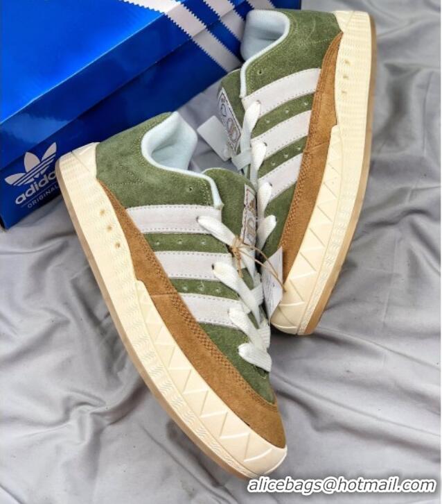 Top Design Atmost x Adidas Adimatic Low Suede Sneakers Olive 0907