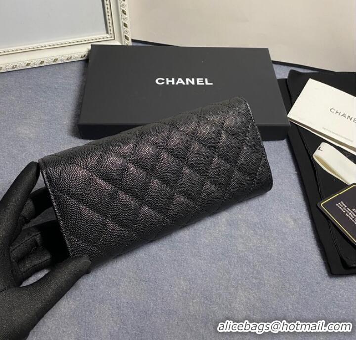 Chanel Calfskin Leather & Gold-Tone Metal AP2740 black