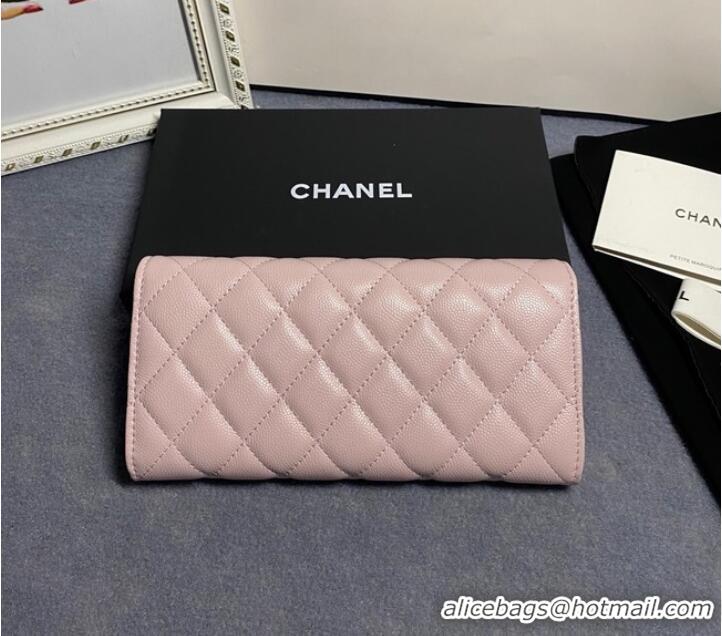 Famous Brand Chanel Calfskin Leather & Gold-Tone Metal AP2740 pink