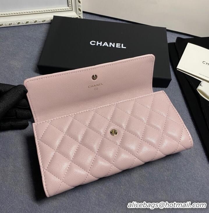 Famous Brand Chanel Calfskin Leather & Gold-Tone Metal AP2740 pink