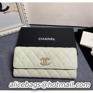 Promotional Chanel Calfskin Leather & Gold-Tone Metal AP2740 white