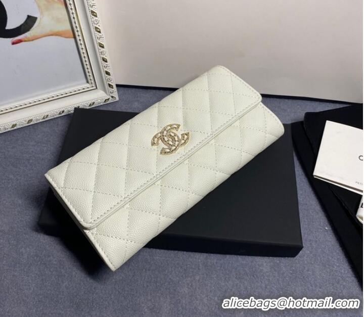 Promotional Chanel Calfskin Leather & Gold-Tone Metal AP2740 white