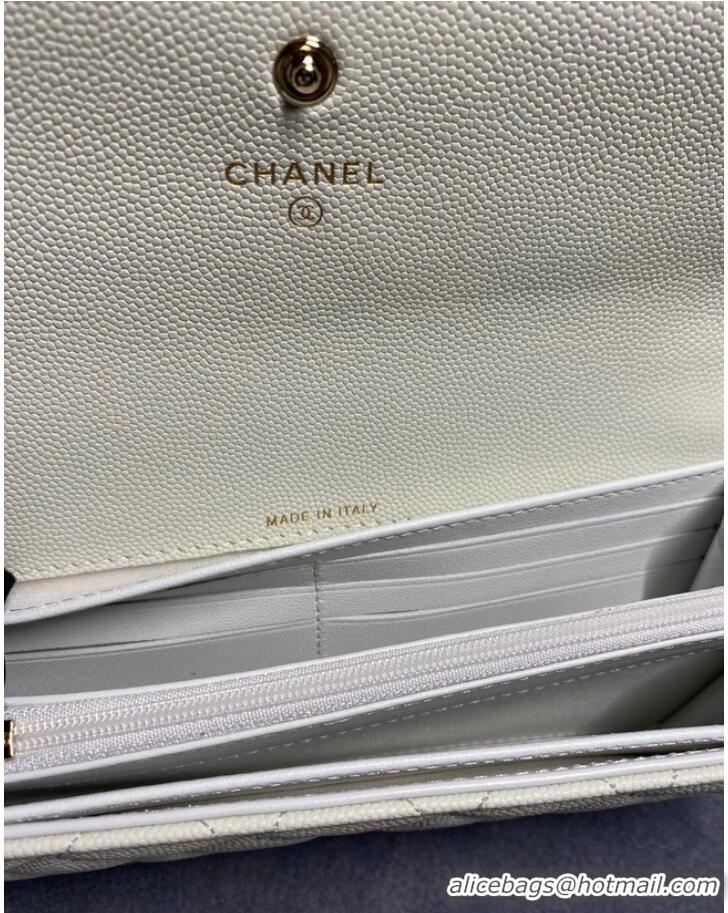 Promotional Chanel Calfskin Leather & Gold-Tone Metal AP2740 white