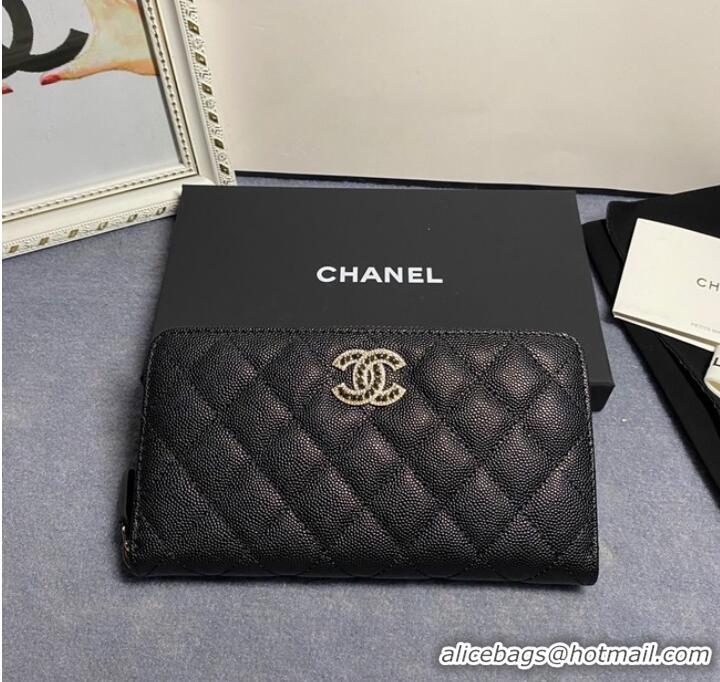 Good Product Chanel Calfskin Leather & Gold-Tone Metal AP2739 black