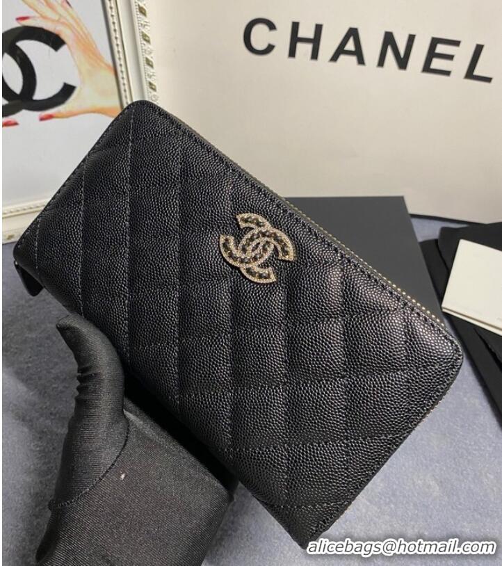 Good Product Chanel Calfskin Leather & Gold-Tone Metal AP2739 black