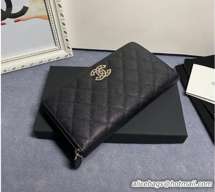 Good Product Chanel Calfskin Leather & Gold-Tone Metal AP2739 black