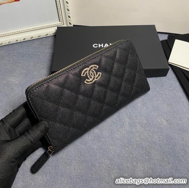 Good Product Chanel Calfskin Leather & Gold-Tone Metal AP2739 black