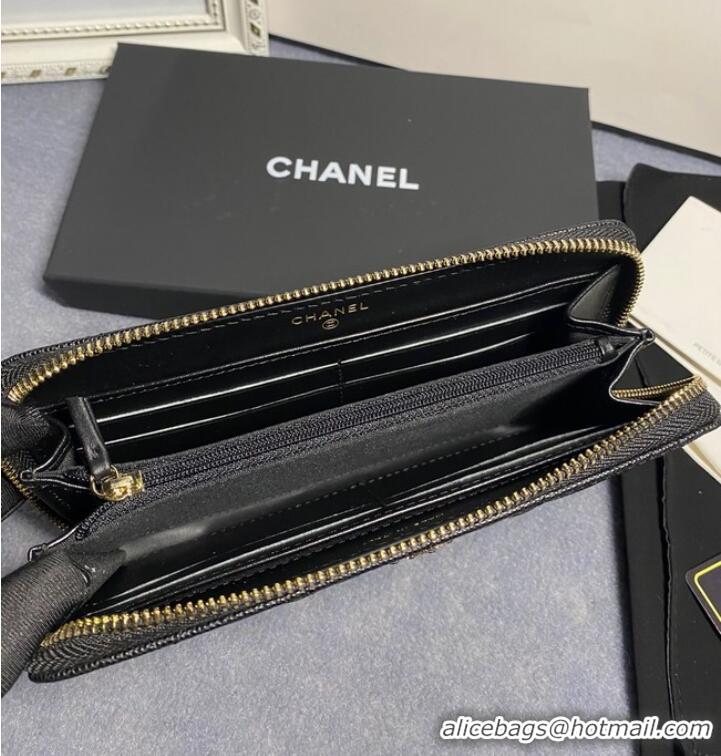 Good Product Chanel Calfskin Leather & Gold-Tone Metal AP2739 black