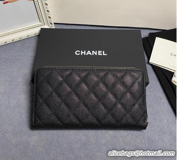 Good Product Chanel Calfskin Leather & Gold-Tone Metal AP2739 black