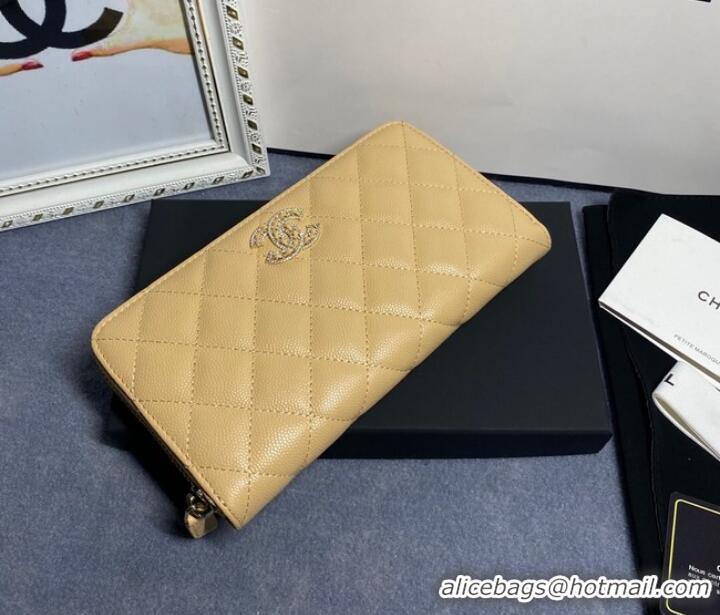 Promotional Chanel Calfskin Leather & Gold-Tone Metal AP2739 apricot