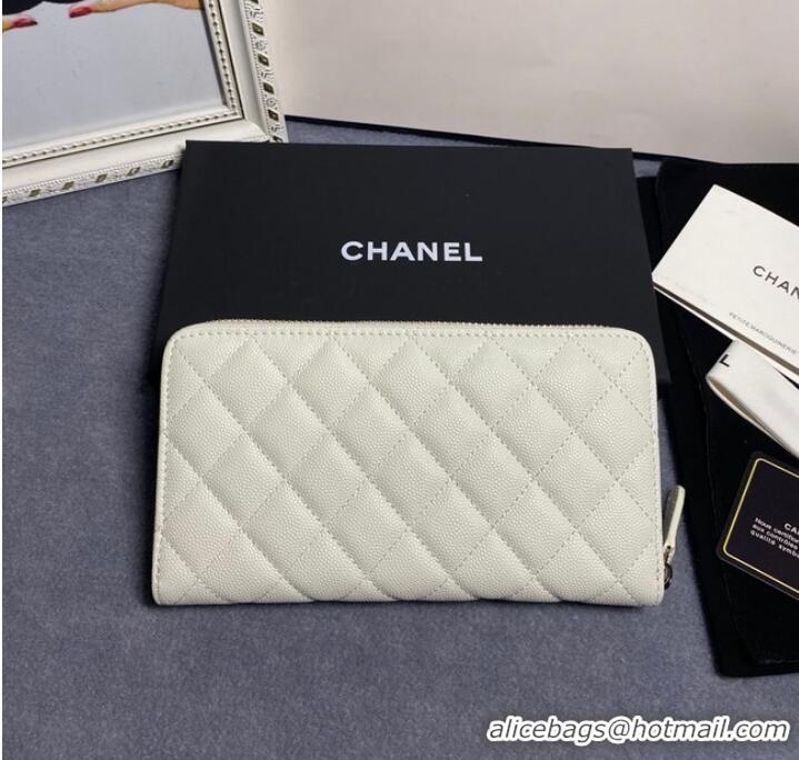 Well Crafted Chanel Calfskin Leather & Gold-Tone Metal AP2739 white