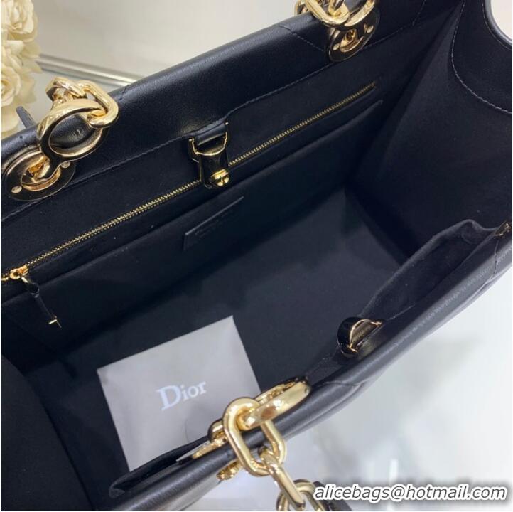 Promotional MEDIUM DIOR ESSENTIAL TOTE BAG Calfskin M8721 BLACK