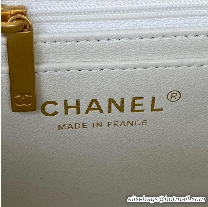 Low Price Chanel MINI FLAP BAG WITH TOP HANDLE AS2431 white