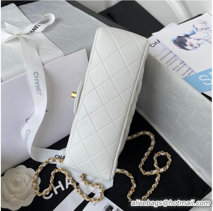 Low Price Chanel MINI FLAP BAG WITH TOP HANDLE AS2431 white