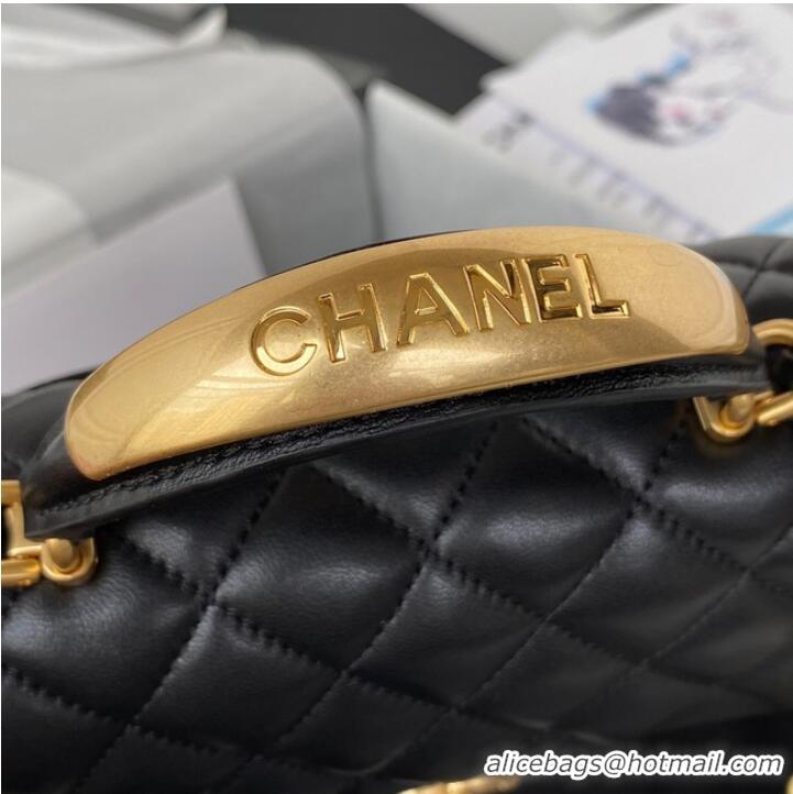 Top Grade Chanel MINI FLAP BAG WITH TOP HANDLE AS2431 black