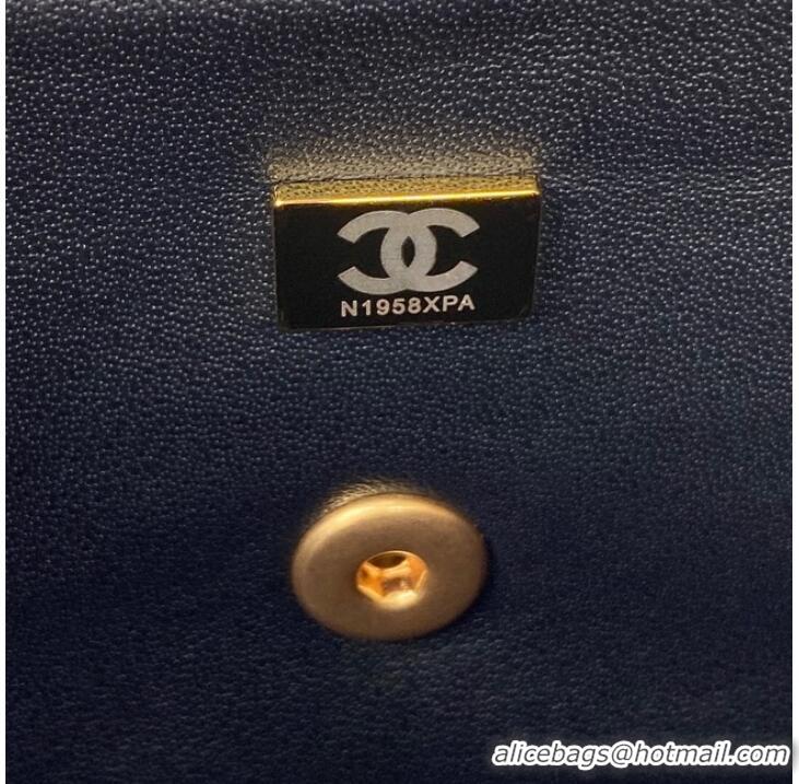 Top Grade Chanel MINI FLAP BAG WITH TOP HANDLE AS2431 black