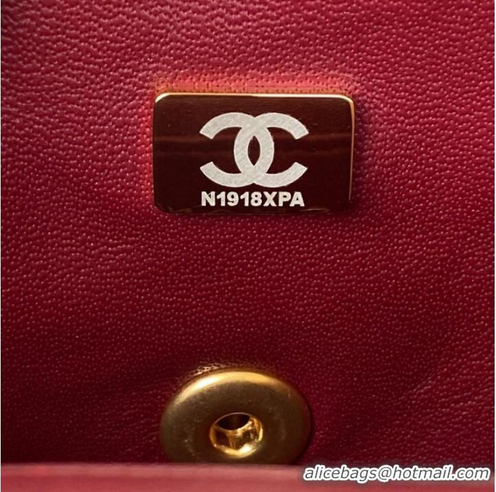 Shop Promotional Chanel MINI FLAP BAG WITH TOP HANDLE AS2431 red