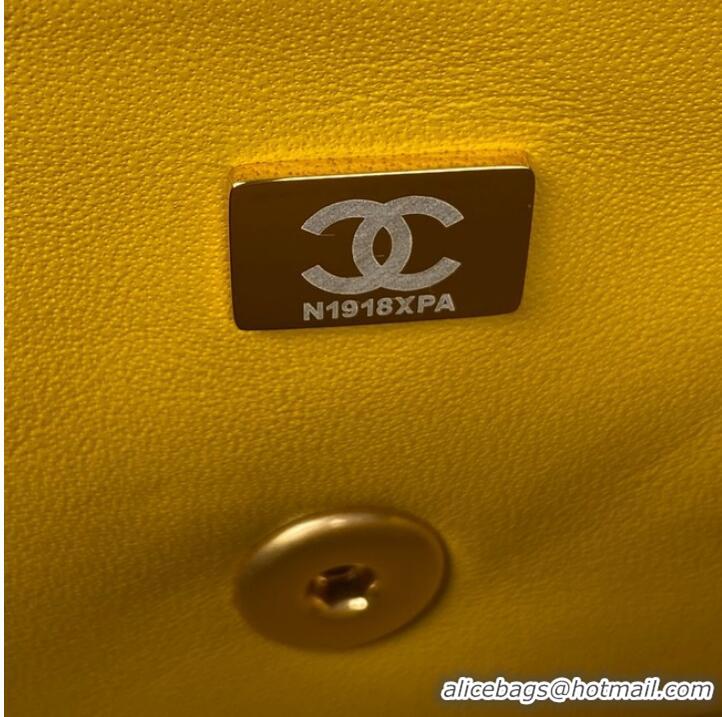 Super Quality Chanel MINI FLAP BAG WITH TOP HANDLE AS2431 yellow