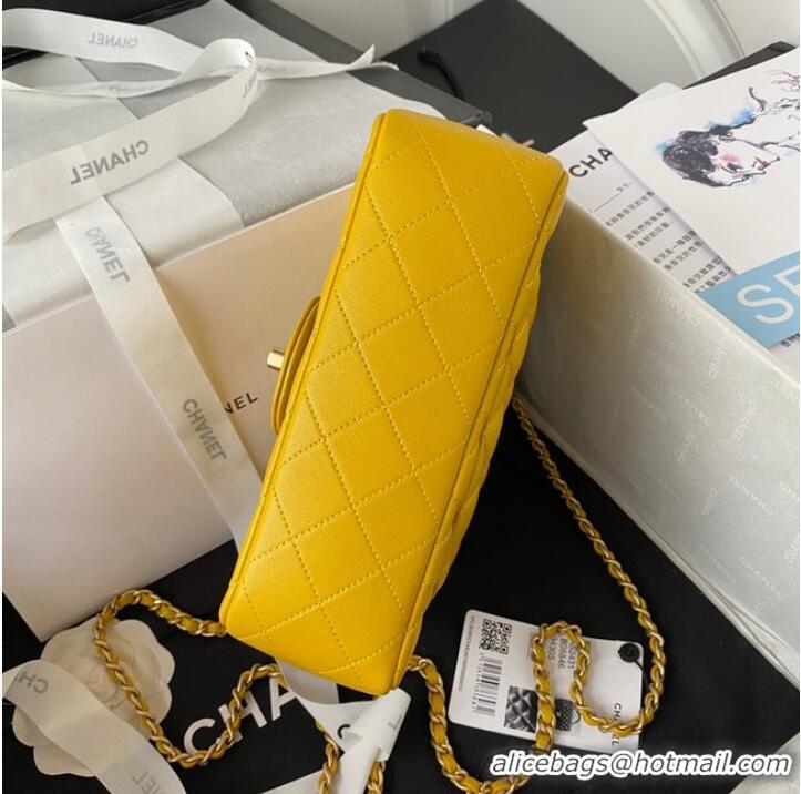 Super Quality Chanel MINI FLAP BAG WITH TOP HANDLE AS2431 yellow